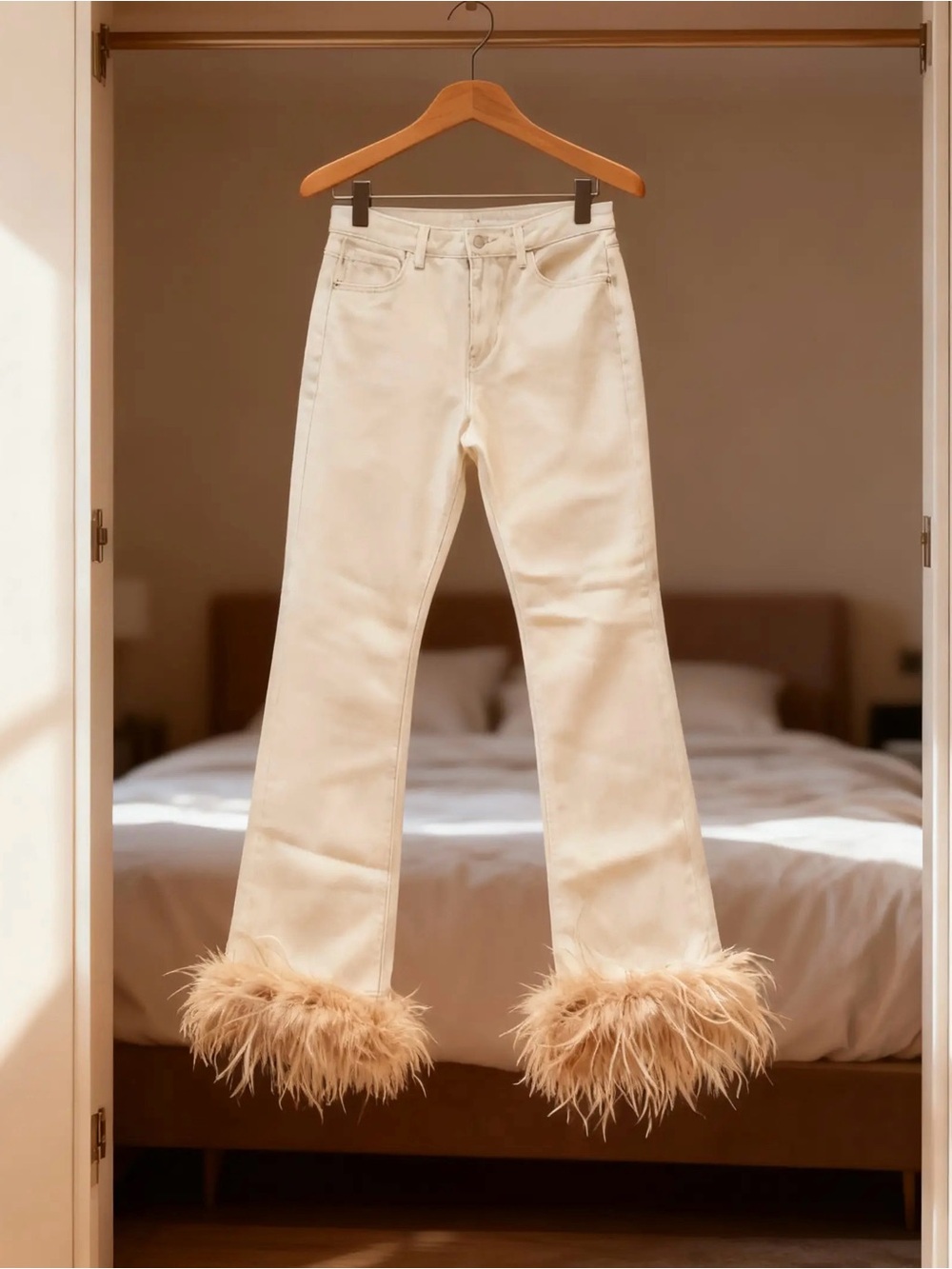 Gianni Bini Feather-Trim Pants – New | Size 29